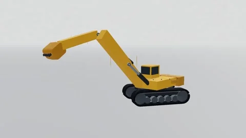 Excavator construction 3d loop white background 3D animation seamless loop Stock Footage 341848936