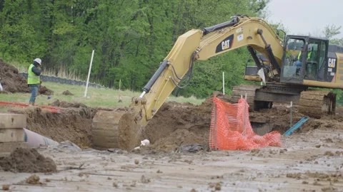 Excavator Construction Stock Footage 197145278