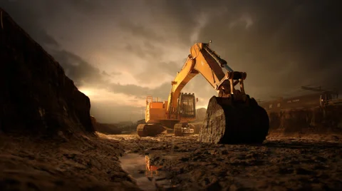 Excavator At Construction Site Stock-Footage 61167000