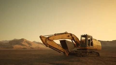 Excavator On Construction Site Stock Footage 61167174