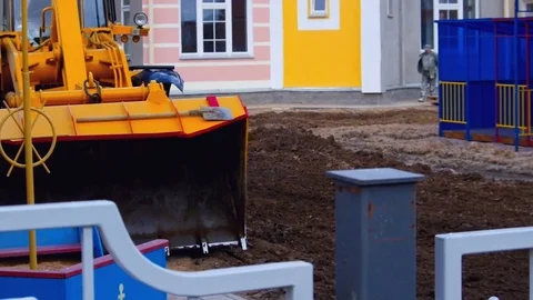Excavator at Construction Site Stock Footage 81699018