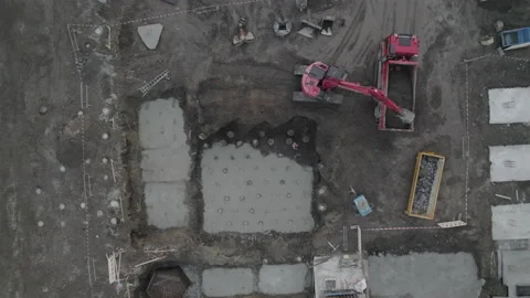 Excavator on a construction site Stock Footage 237337883