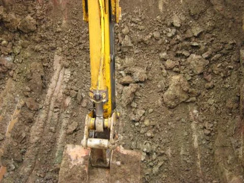 Excavator on construction site Stock Photos