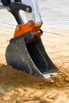 Excavator at the construction site Stock Photos
