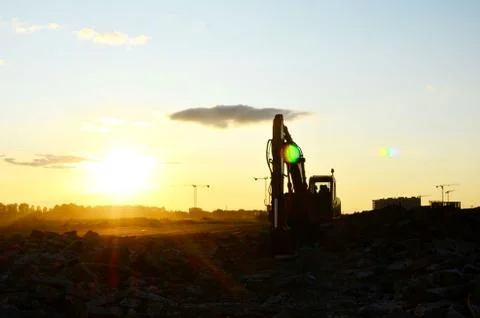 Excavator at a construction site Foto stock