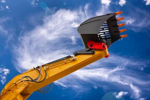 Excavator at construction site Stock Photos
