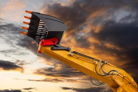 Excavator at construction site Stock Photos