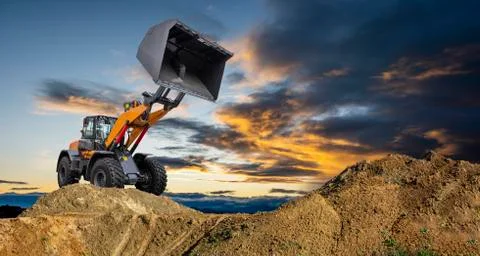 Excavator at construction site Stock Photos