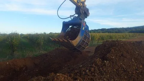 Excavator at a construction site Stock Photos
