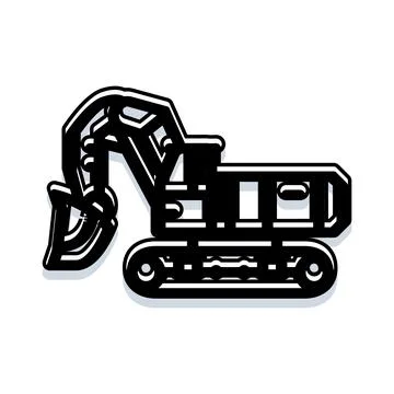 Excavator construction vehicle digging earth moving equipment Stock Illustration