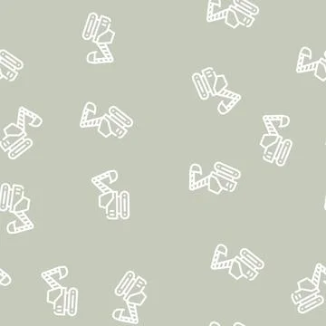 Excavator construction vehicle line vector seamless pattern Stock Illustration