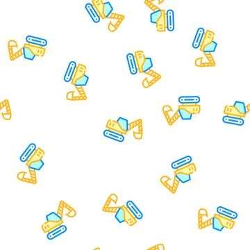 Excavator construction vehicle vector seamless pattern Stock Illustration