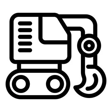 Excavator with continuous track drive for construction and earthmoving Stock Illustration
