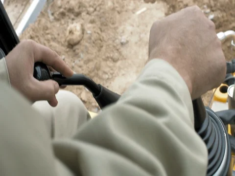 Excavator control Stock Footage 81374222