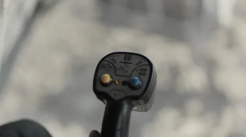 Excavator control handle on the background of bucket Stock Footage 51407433