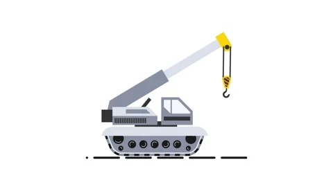 Excavator crane moving forward animation white background 動画素材 332529994