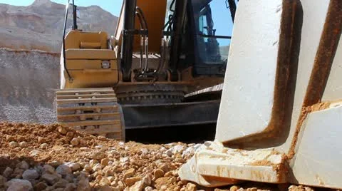 Excavator crawler digger Stock Footage 12560554