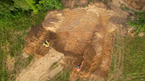 Excavator dig ground at construction site. Stock Footage 167037095