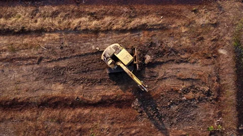 Excavator dig ground at construction site. Stock Footage 232075636
