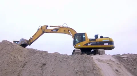 Excavator, digger Stock Footage 10870524