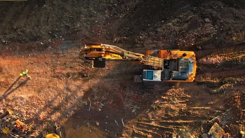 Excavator, digger Stockbeeldmateriaal 123000717