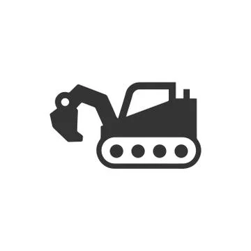 Excavator, Digger Icon Stock Illustration