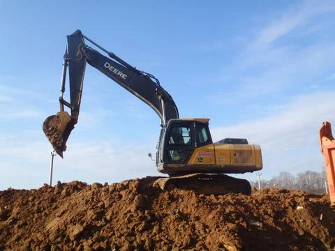 Excavator digger shovel power shovel dredge Stock Photos