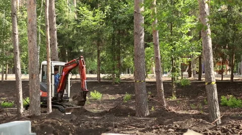 Excavator digging bucket Stock Footage 65150194
