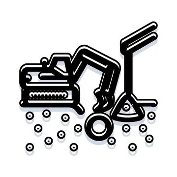 Excavator digging on building site development concept Stock Illustration