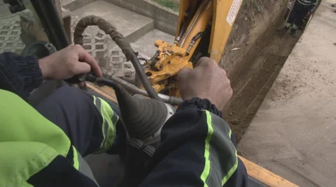Excavator digging canals Stock Footage 64036459