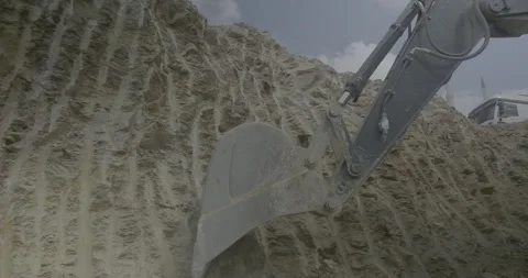 Excavator digging construction area Stock Footage 237624962