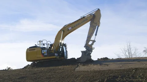 Excavator Digging Dirt Stock Footage 127035995