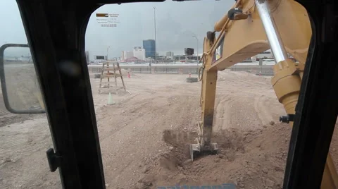 Excavator Digging Stock Footage 55381796