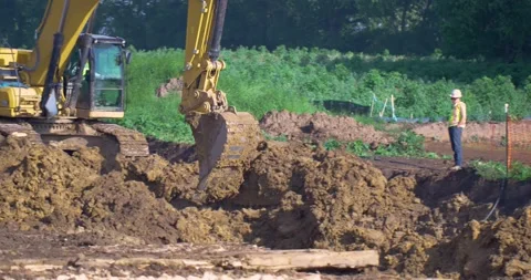 Excavator Digging Stock Footage 201157460