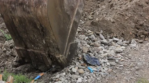 Excavator digging the ground Stock Footage 42695041