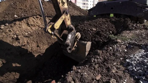 Excavator digging ground Stock Footage 116773169