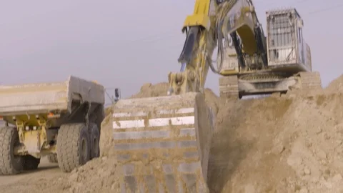 Excavator Digging Sand Stock Footage 127035970