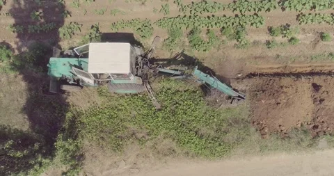 An excavator digs a ditch helping to prevent fire that can go from the field Stock Footage 134245134