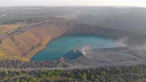 Excavator Digs A Quarry Stock Footage 137012134