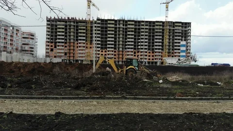 Excavator digs a trench. Stock Footage 125344984
