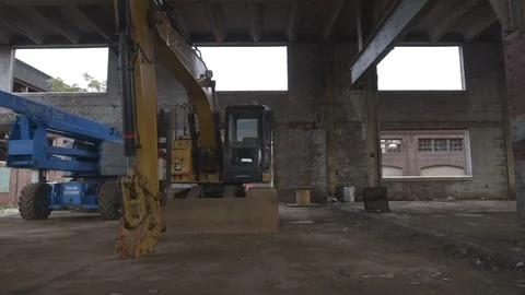 Excavator in Empty Construction Site Stock Footage 121289412