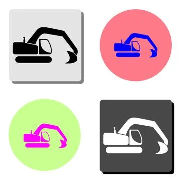 Excavator. flat vector icon Stock Illustration