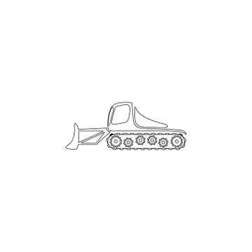 Excavator. flat vector icon Stock Illustration