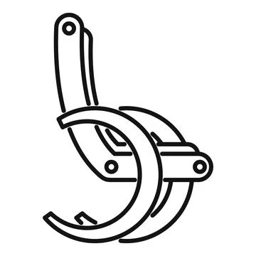 Excavator grapple attachment lifting heavy construction materials Ilustración de archivo