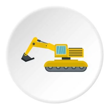 Excavator icon circle Stock Illustration