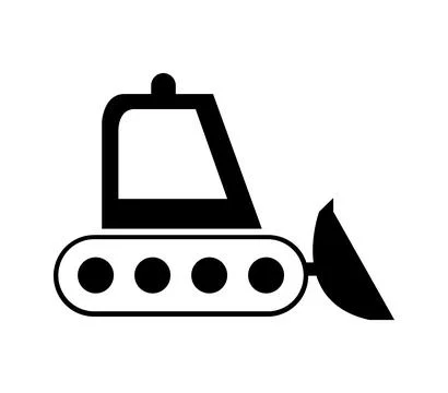 Excavator icon illustrated in vector on white background Stock Illustration