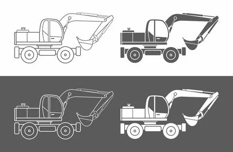 Excavator icon Stock Illustration