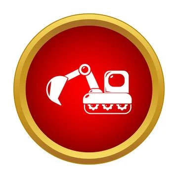 Excavator icon representing construction and earthmoving activities Stock Illustration
