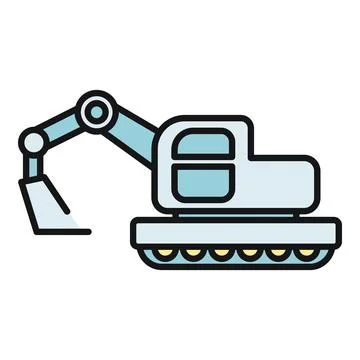 Excavator icon representing construction and heavy machinery Stock Illustration