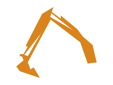 Excavator Icon Silhouette Vector for Construction Site Machinery and Tool I.. Stock Illustration